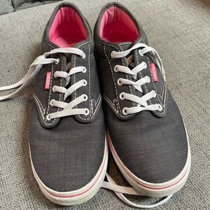 Grey Vans with pink accents size 6.5